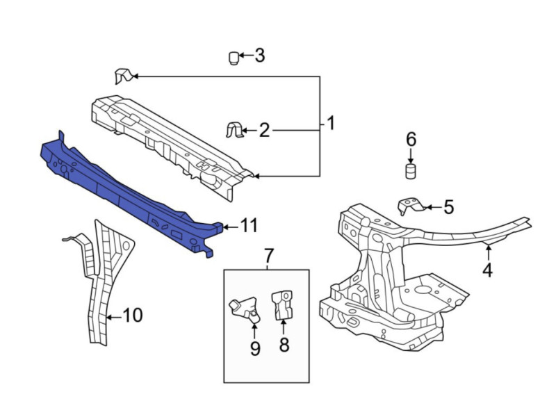 Панель передня верхня Toyota Land Cruiser Prado J250 2024- FPS 5716260020