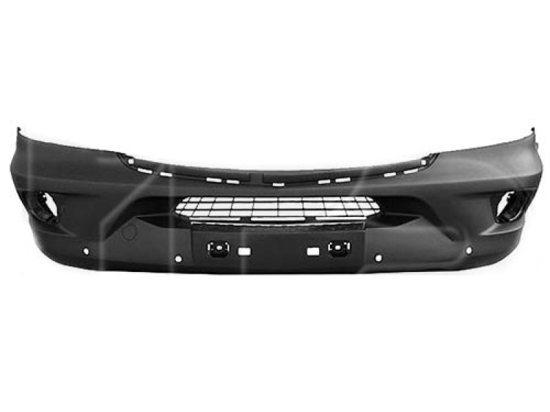 Бампер передній з отворами під парктронік та ПТФ Mercedes Sprinter W906 2013-2018 Тайвань, сіра текстура