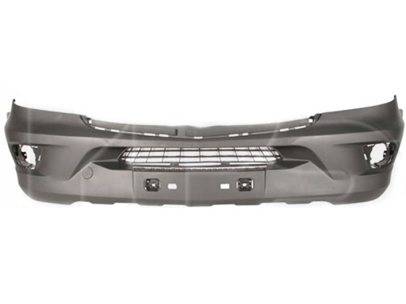 Бампер передній (з отвором під ПТФ, без отвору під парктронік, сіра текстура) Mercedes Sprinter W906 2013-2018 Тайвань