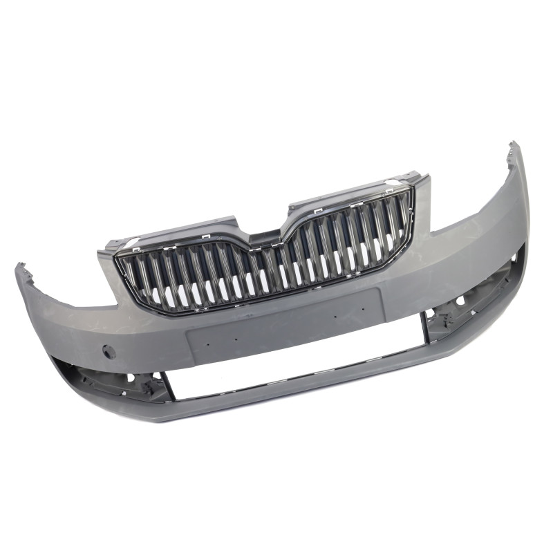 Бампер передній з решіткою і молдингом Skoda Octavia A7 2013-2017 AND 5E0807217