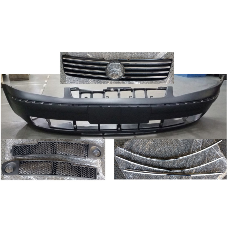 Бампер передній суцільнолитий з решітками VW Passat B5 1997-2000 Китай