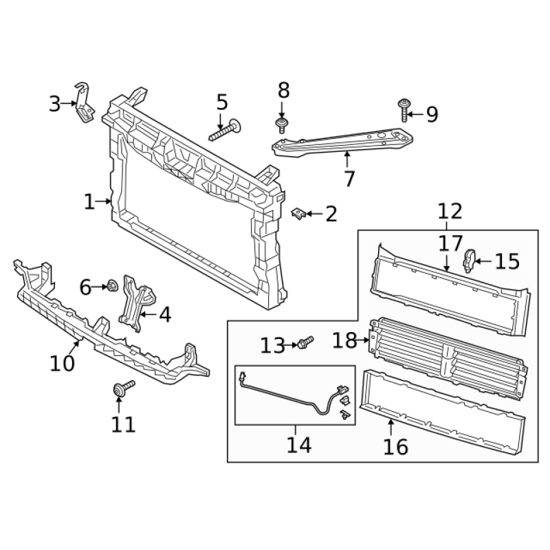 Передня панель нижня VW Jetta 7 18- (Тайвань) 17A805705E