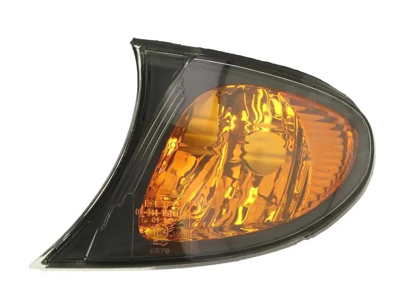 Покажчик повороту лівий BMW 3 E46 01-06 (Depo) жовтий, чорна вставка 63136910979