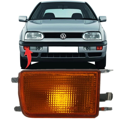 Покажчик повороту в бампері правий VW Vento, Golf 3 жовтий Depo 1H0953050