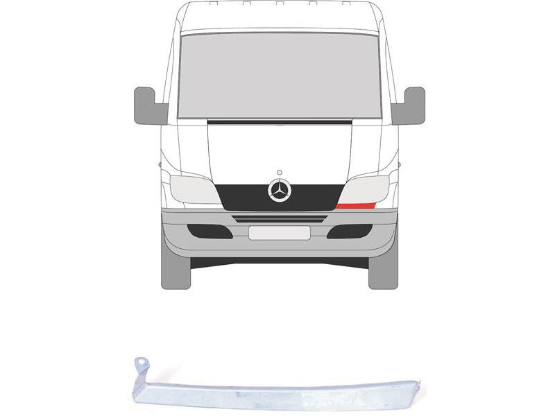Полоска під фару ліва Mercedes-Benz Sprinter W903 00-06 (TW) 9016370240