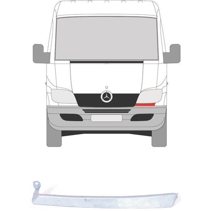 Полоска під фару ліва Mercedes-Benz Sprinter W903 00-06 (TW) 9016370240
