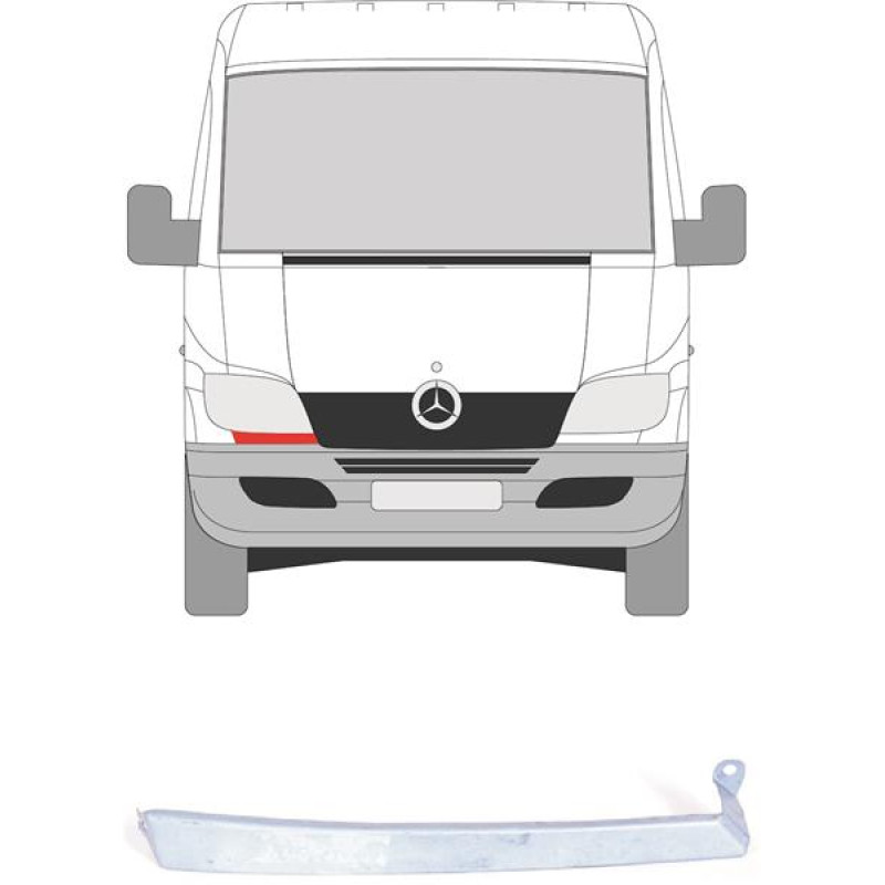 Планка під фару права Mercedes-Benz Sprinter W903 00-06 (TW) 9016370340