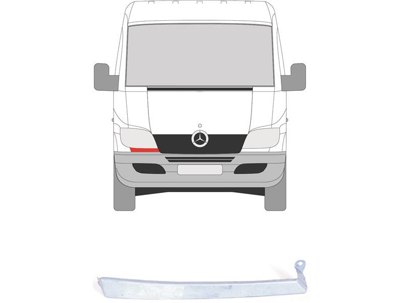Планка під фару права Mercedes-Benz Sprinter W903 00-06 (Тайвань) 9016370340