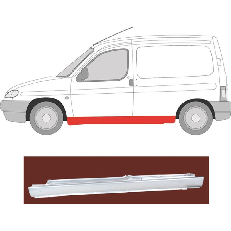 Поріг лівий Citroen Berlingo, Peugeot Partner 97-08 (PL)