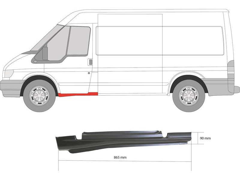 Поріг передній лівий Ford Transit 00-13 (KK)