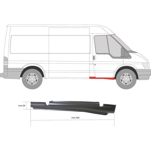 Поріг передній правий Ford Transit 2000-2013 (PL)