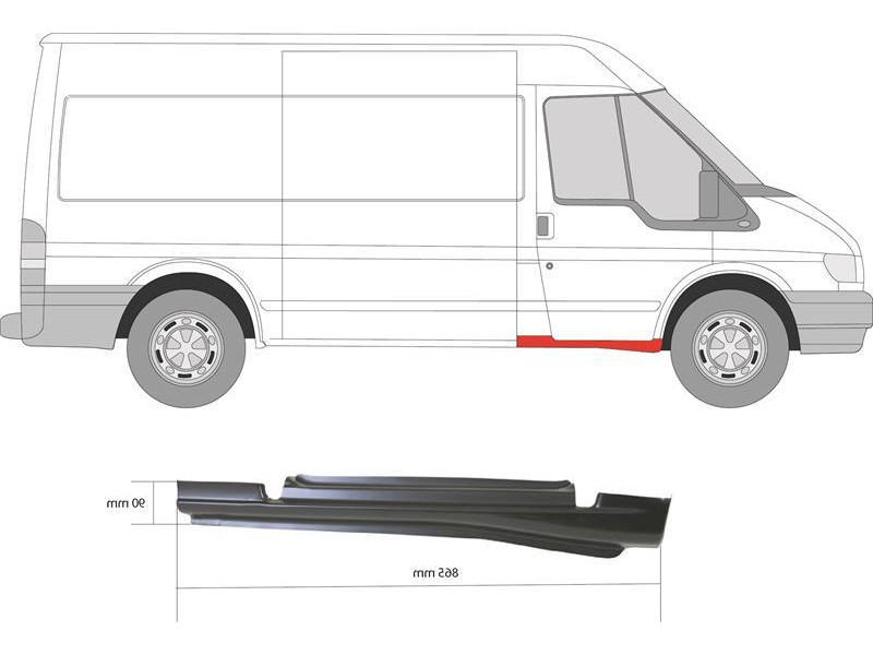 Поріг передній правий Ford Transit 00-13 (KK)