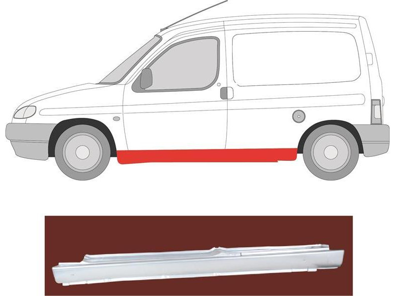 Поріг лівий Citroen Berlingo, Peugeot Partner 97-08 (Polcar)