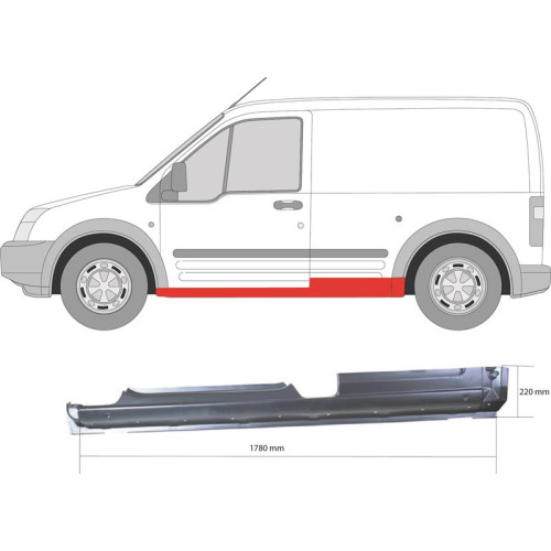 Поріг лівий Ford Transit Connect, Tourneo 02-13 Klokkerholm