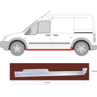 Поріг лівий Ford Transit Connect, Tourneo 02-13 (KH) довга база