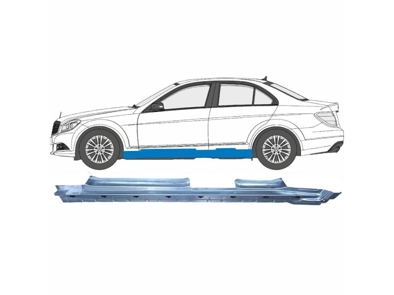 Поріг лівий Mercedes C-class W204 07-11 (Klokkerholm)