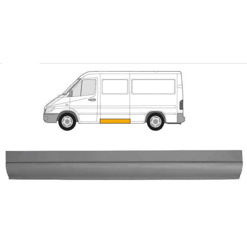 Поріг лівий середній Mercedes Sprinter W901-W903, VW LT 2 1995-2005 PL висота 15 см