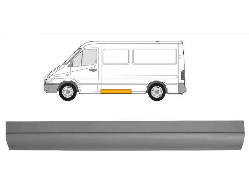 Поріг лівий Mercedes Sprinter W901-W903, VW LT 2 95-05 (Польща) висота 15 см