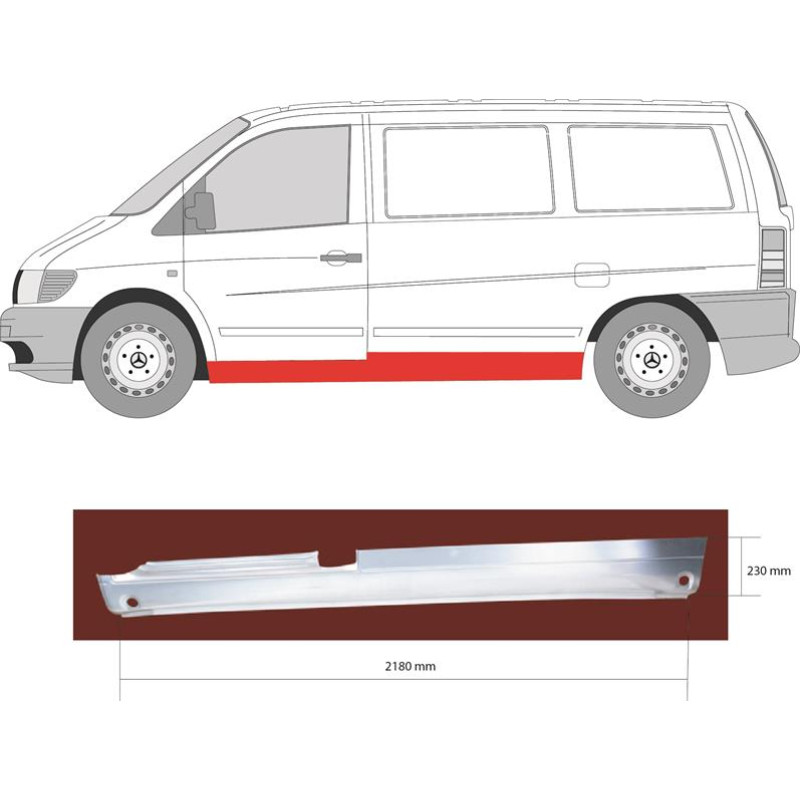 Поріг лівий Mercedes Vito W638 96-03 (PL)