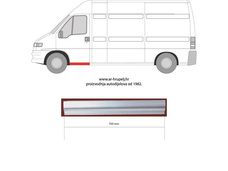 Поріг передній лівий Citroen Jumper, Fiat Ducato, Peugeot Boxer 94-06 (KH)