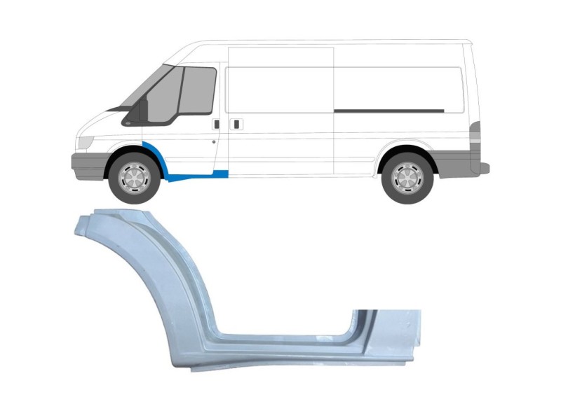 Поріг передній лівий з аркою Ford Transit 00-13 (KK) з 1/3 стійки
