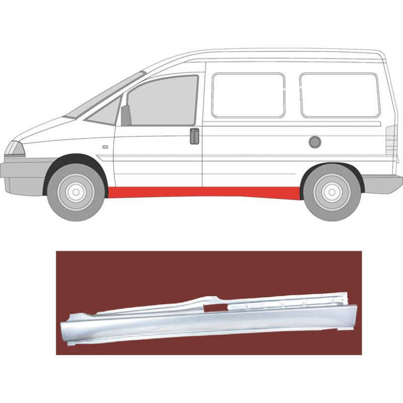 Поріг лівий Peugeot Expert, Citroen Jumpy, Fiat Scudo 96-06 (Klokkerholm)