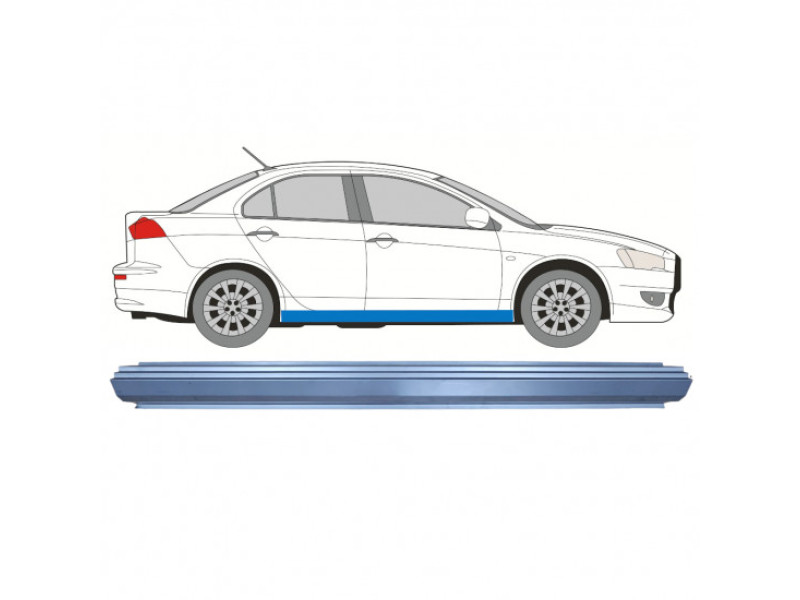 Поріг лівий/правий ремкомплект Mitsubishi Lancer X (Polcar)