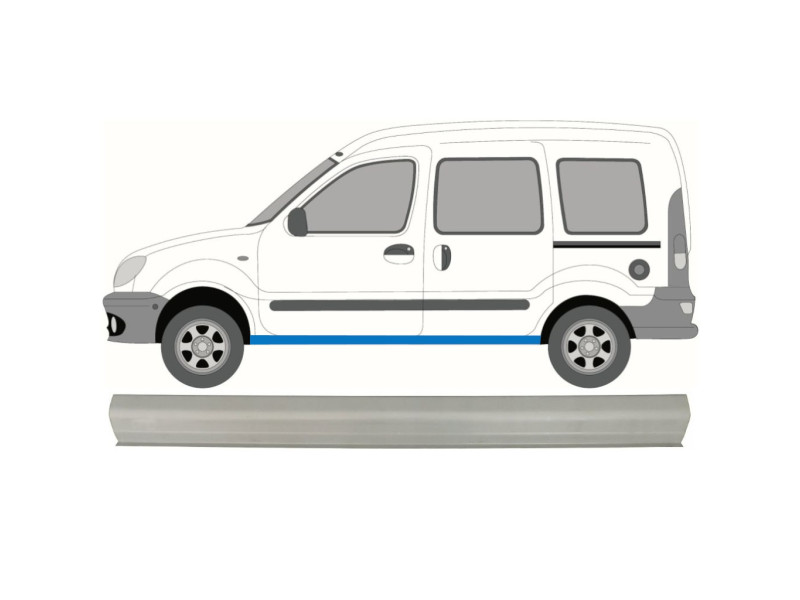 Поріг лівий Renault Kangoo 1 97-09 2/3 двері, нижня частина (KH)