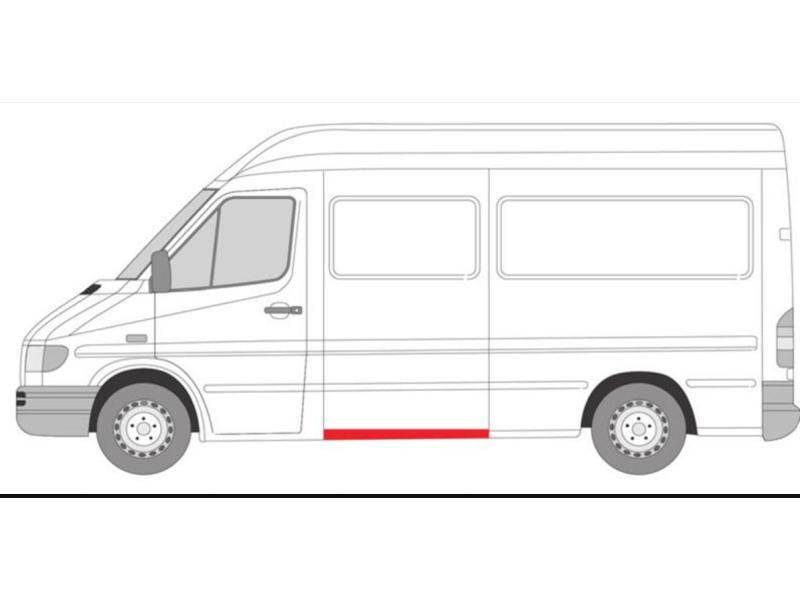 Поріг середній лівий Mercedes Sprinter W901, VW LT 2 95-05 (FPS)