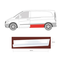 Поріг середній лівий Mercedes Vito W639 03-14 коротка база (Klokkerholm)