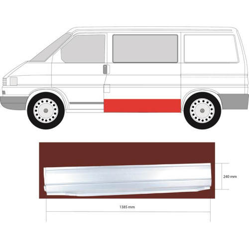 Поріг середній лівий VW Transporter T4 1990-2003 (KH)