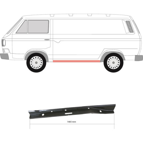 Поріг лівий внутрішній VW Transporter T3 Klokkerholm