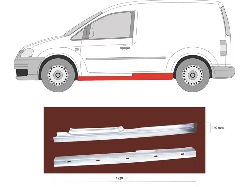 Поріг лівий VW Caddy 3 04-15 (KH) 2 двері