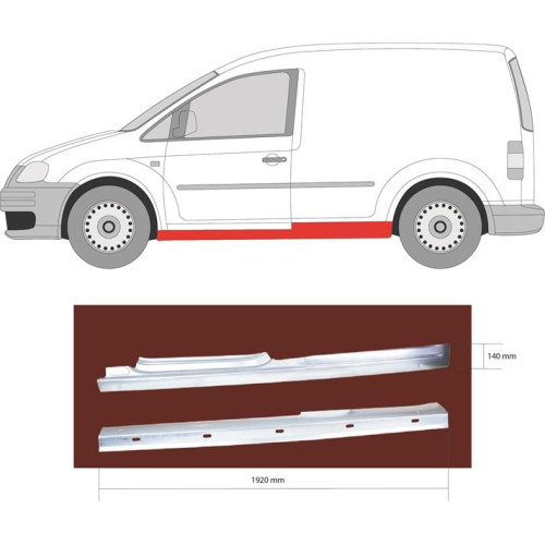 Поріг лівий VW Caddy 3 04-15 Klokkerholm 2 двері