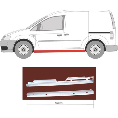 Поріг лівий VW Caddy 3 04-15 Klokkerholm 4 двері