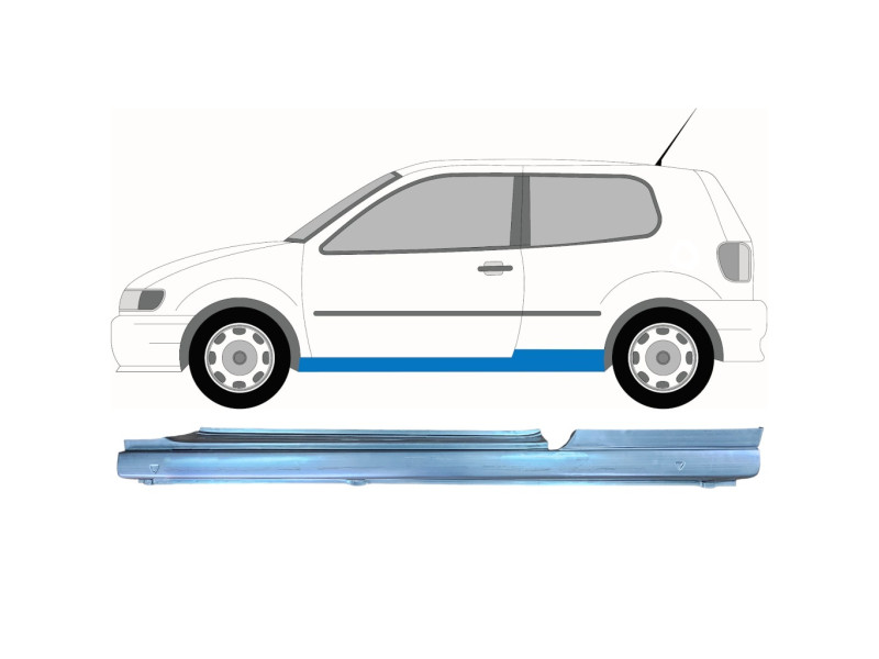 Поріг лівий VW Polo 94-99, 3 дв. (KK)