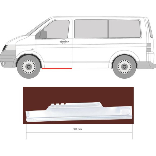 Поріг передній лівий VW Transporter T5 03-15 Klokkerholm