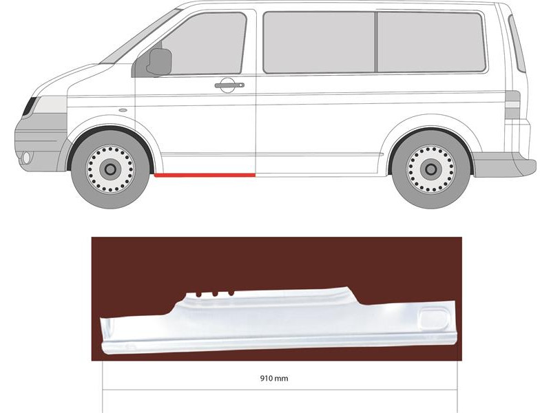 Поріг передній лівий VW Transporter T5 03-15 (Klokkerholm)