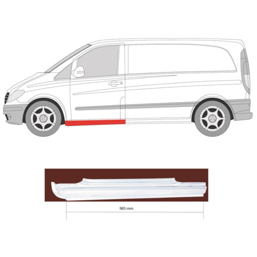 Поріг передній лівий Mercedes Vito W639 (Польща)