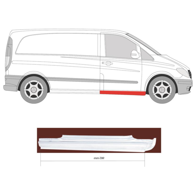 Поріг передній правий Mercedes Vito W639 (Starline)