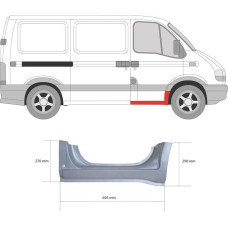 Поріг передній правий Renault Master 2, Opel Movano A 1998-2009 (PL) високий