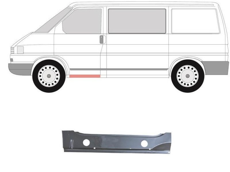 Поріг внутрішній передній лівий VW Transporter T4 90-03 (Klokkerholm)