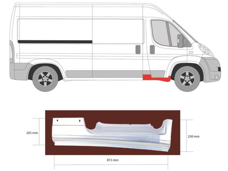 Поріг передній правий Fiat Ducato 250, Citroen Jumper, Peugeot Boxer 06-14, 14-