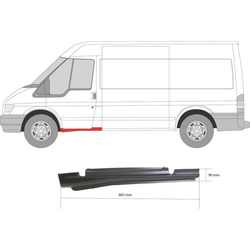 Поріг передній лівий Ford Transit 2000-2013 (Polcar-T) 