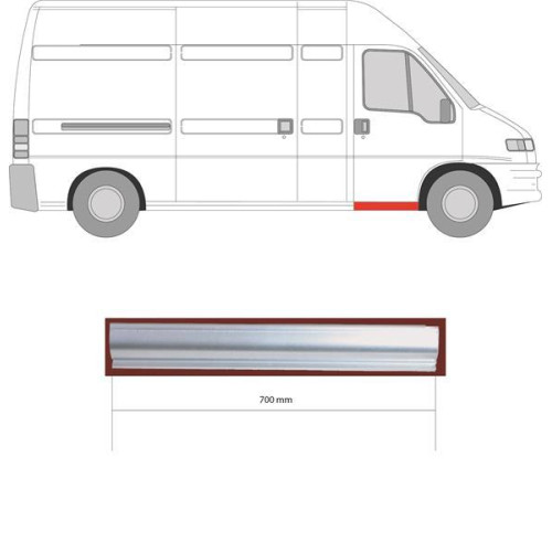 Поріг передній правий Citroen Jumper, Fiat Ducato, Peugeot Boxer 1994-2006 (PL)