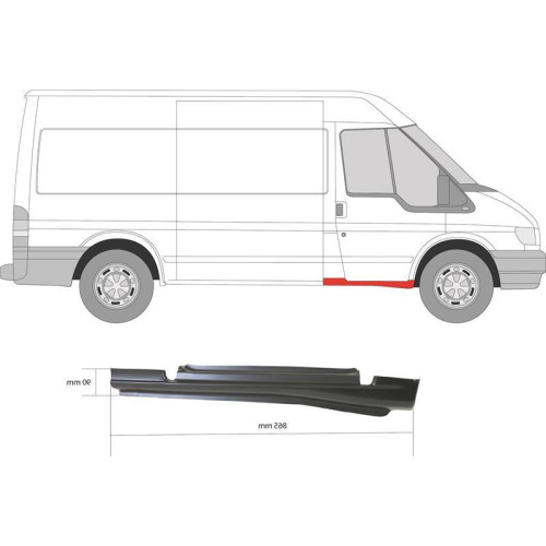 Поріг передній правий Ford Transit 2000-2013 (Polcar)