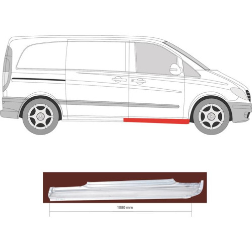 Поріг передній правий Mercedes Vito W639 Klokkerholm