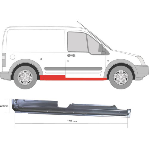 Поріг правий Ford Transit Connect, Tourneo 02-13 Klokkerholm коротка база