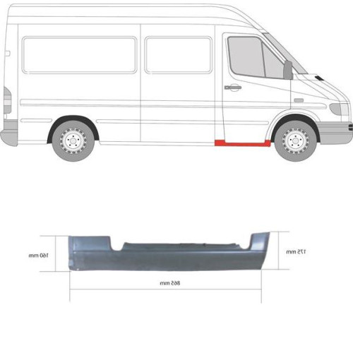 Поріг передній правий Mercedes Sprinter W901-W903, VW LT 1 1995-2006 (PL)