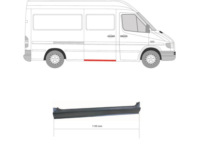 Поріг правий Mercedes Sprinter W901-W903, VW LT 2 95-06 (FPS)